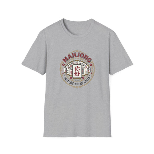 Mahjong Tee – 'You Had Me at Hello' Mahjong Tiles Graphic T-Shirt