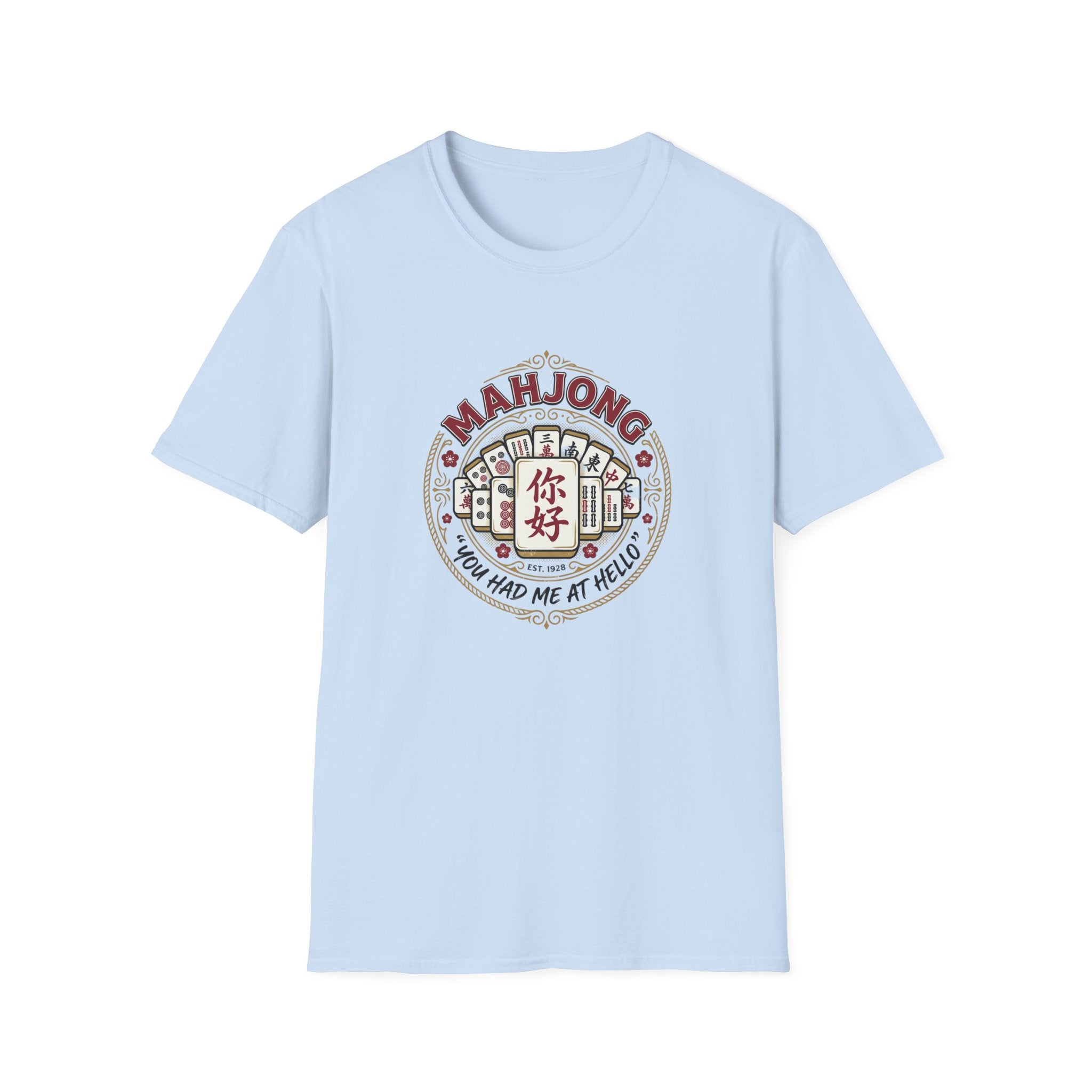 Mahjong Tee – 'You Had Me at Hello' Mahjong Tiles Graphic T-Shirt